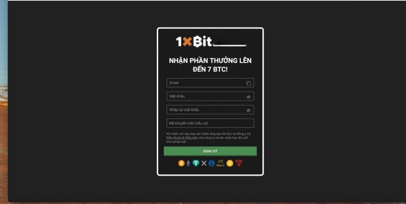 Thủ tục mở tài khoản 1XBIT 